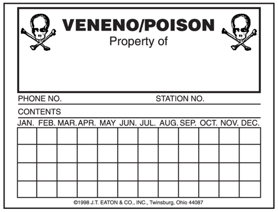Picture of Eaton Mouse Poison Label (100 count)
