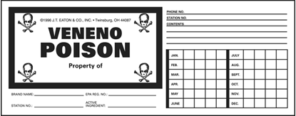 Picture of Eaton Rat Poison Label (100 count)
