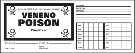 Picture of Eaton Rat Poison Label (100 count)
