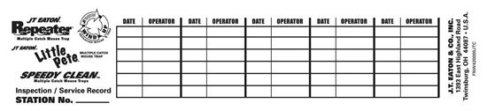 Picture of Repeater and Wind Up Trap Service Log