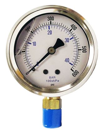 Picture of PIC Gauge PRO-201L254K Glycerin Filled Pressure Gauge - 0- 600 psi